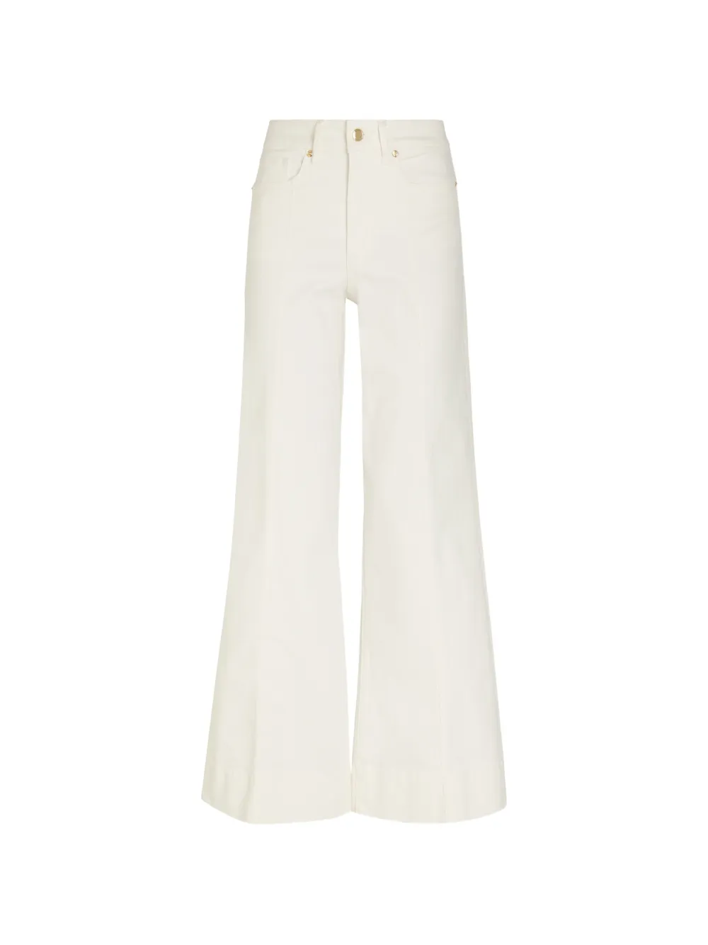 Good American Good Waist pressed-crease wide-leg jeans - Bianco