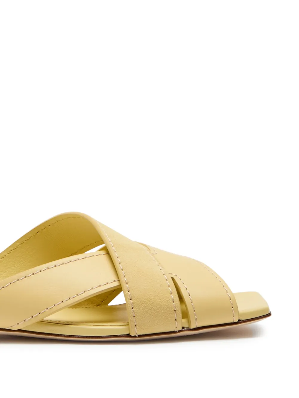 Tod's crossover-strap square-toe sandals Geel