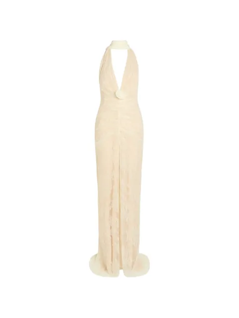De La Vali Amora lace floral-applique maxi dress