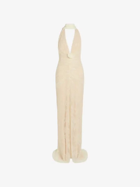 De La Vali Amora lace floral-applique maxi dress