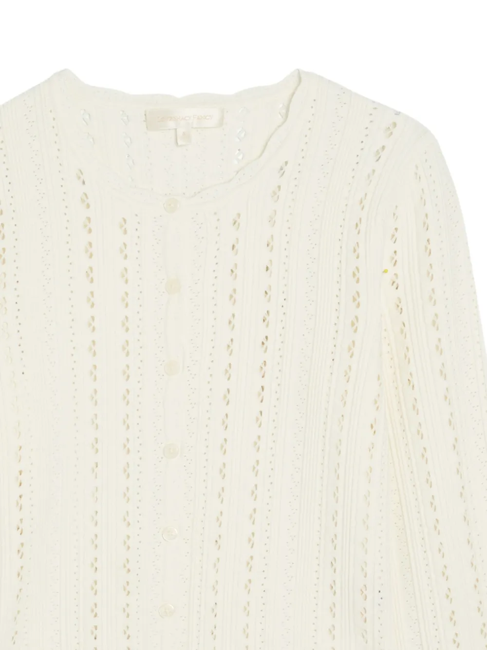 LoveShackFancy Pointelle gebreid vest met gewelfde afwerking Wit