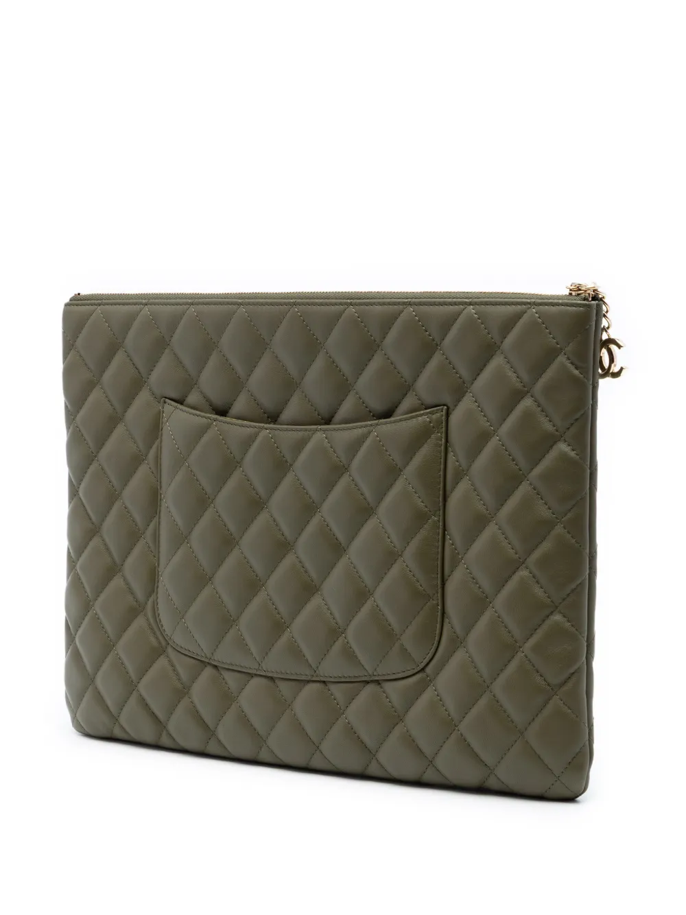  Chanel Pre-owned Bolso De Mano Cuba La Habana O Case Grande De Piel De Borrego Acolchado 2016-2017 - Verde 