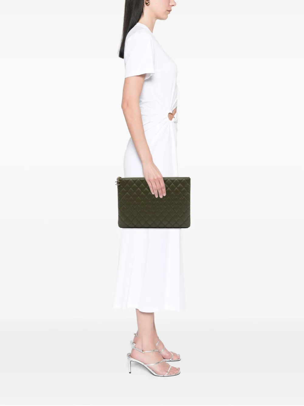  Chanel Pre-owned Bolso De Mano Cuba La Habana O Case Grande De Piel De Borrego Acolchado 2016-2017 - Verde 