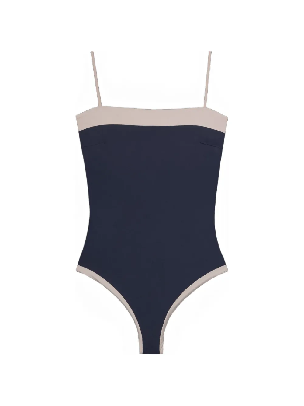 Moorer Key contrasting-trim swimsuit - Blu