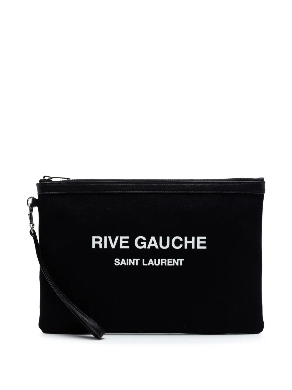 Saint Laurent Pre-Owned 2013-2026 Canvas Rive Gauche clutch bag - Nero
