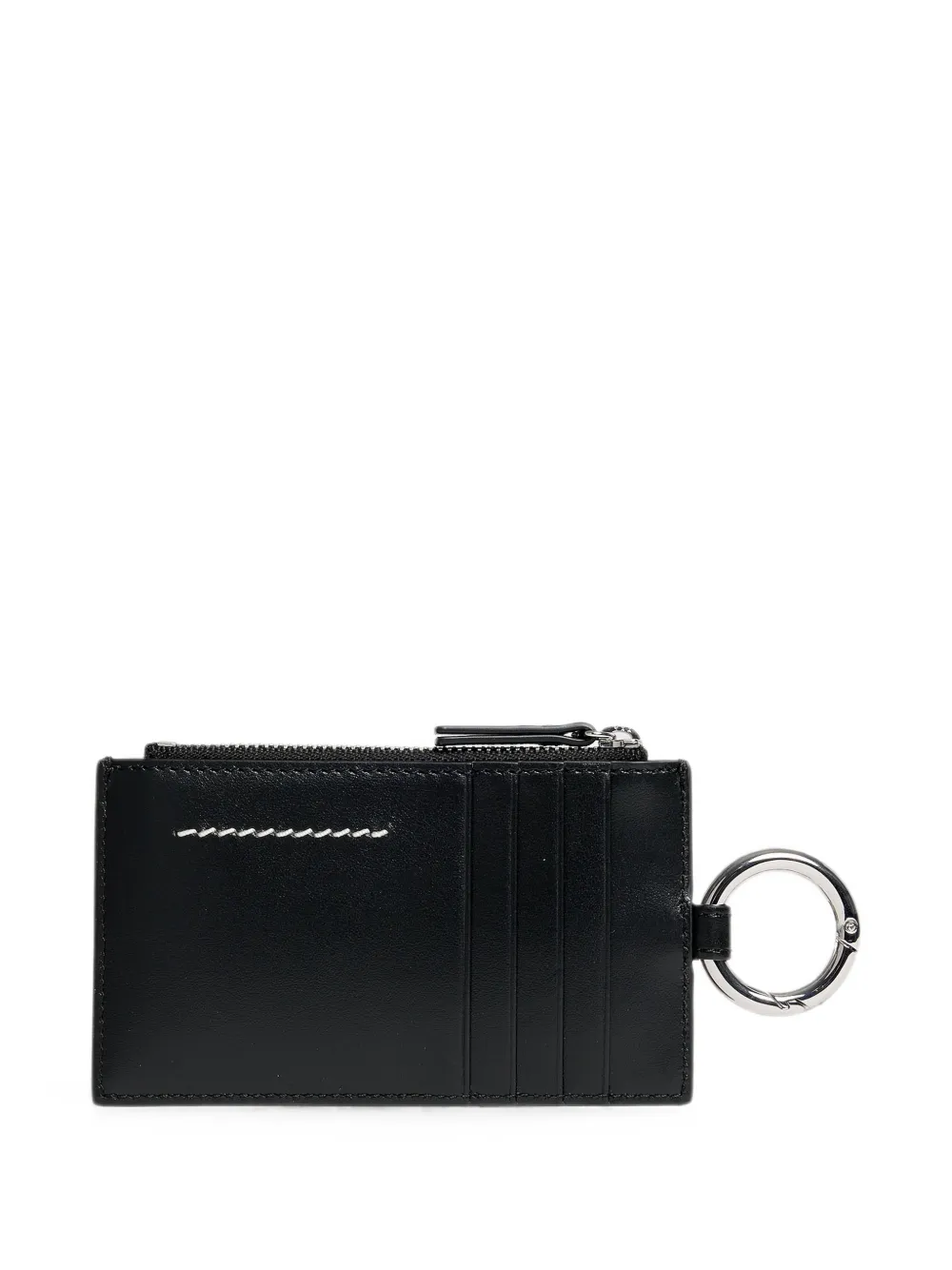 MM6 Maison Margiela Leather Zip Wallet | Black | FARFETCH