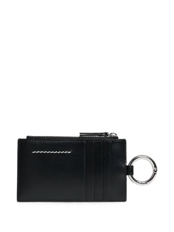 MM6 Maison Margiela Leather Zip Wallet | Black | FARFETCH GE