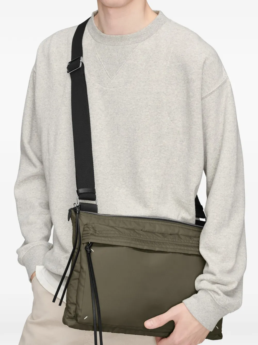 Maison Margiela Schoudertas met rits en stiksels Groen