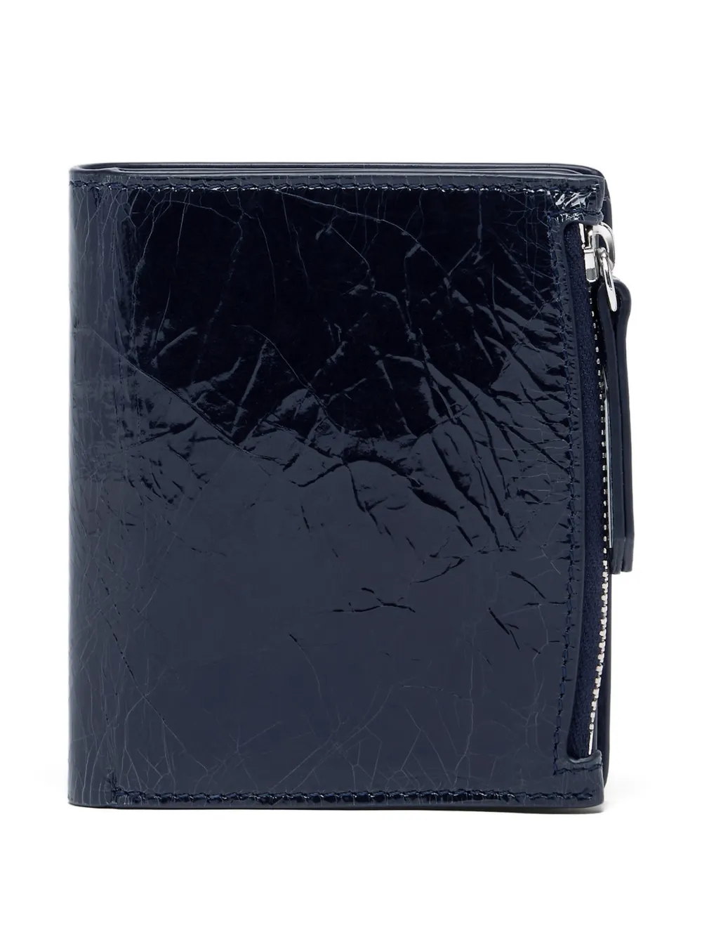 Maison Margiela Four Stitches portemonnee van gebarsten leer Blauw