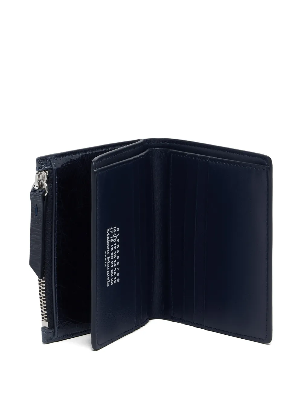 Maison Margiela Four Stitches portemonnee van gebarsten leer Blauw
