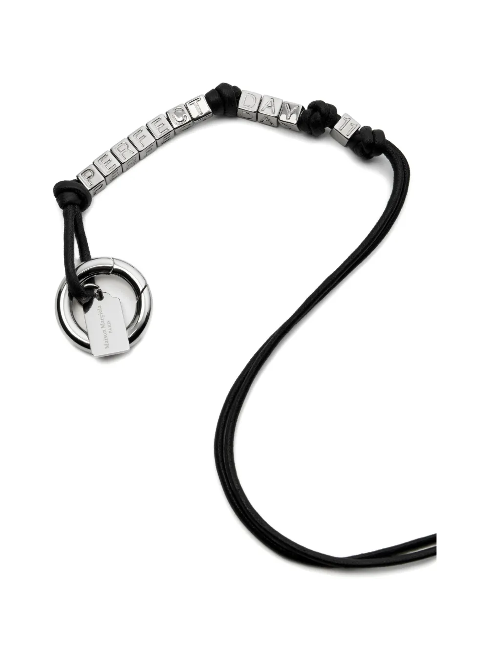 Maison Margiela beaded leather keyring - Schwarz