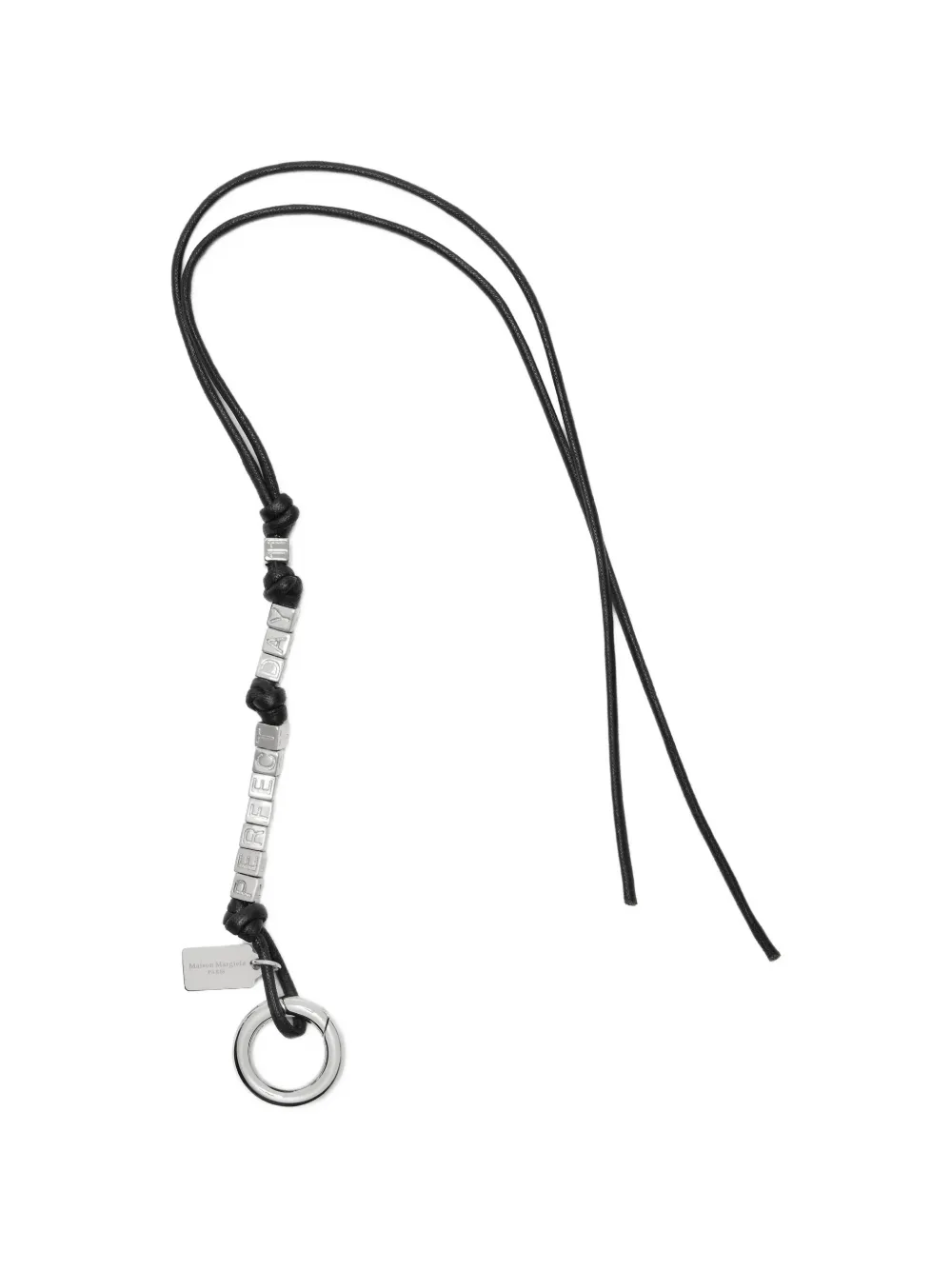 Maison Margiela Leren sleutelhanger met kralen Zwart