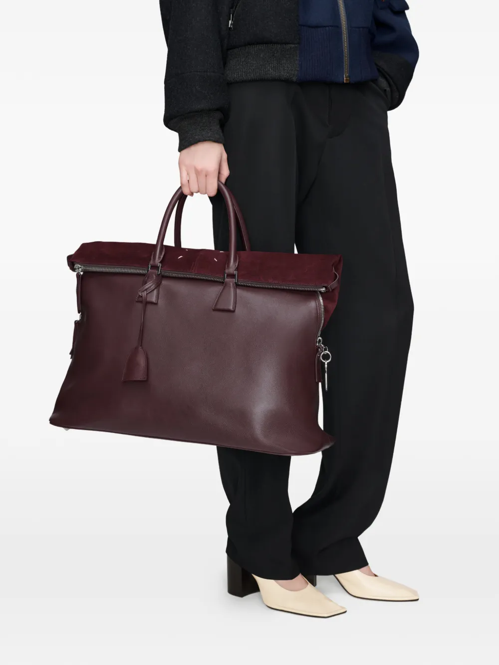 Maison Margiela 5AC Soft grote leren schoudertas Rood