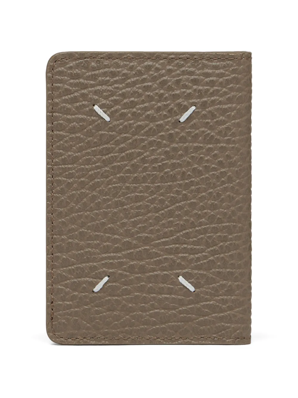 Maison Margiela Four Stitches grained leather card holder - Marrone