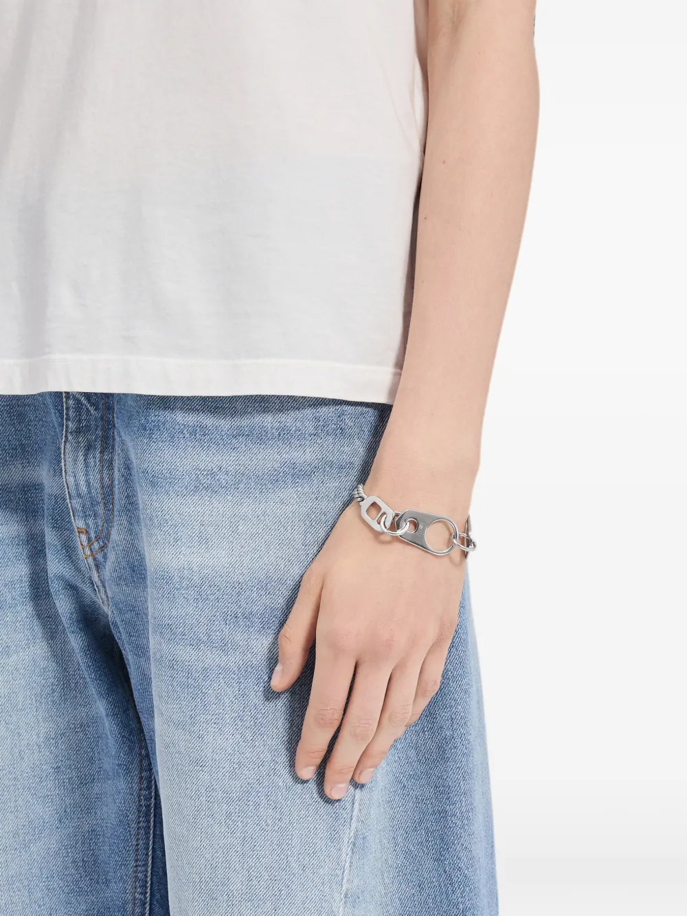 MM6 Maison Margiela bottle cap chain bracelet - Silver