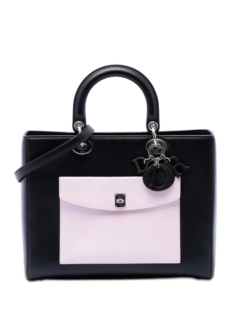 Christian Dior Pre-Owned 2014 Large Calfskin Pocket Tote Lady Dior satchel - Nero
