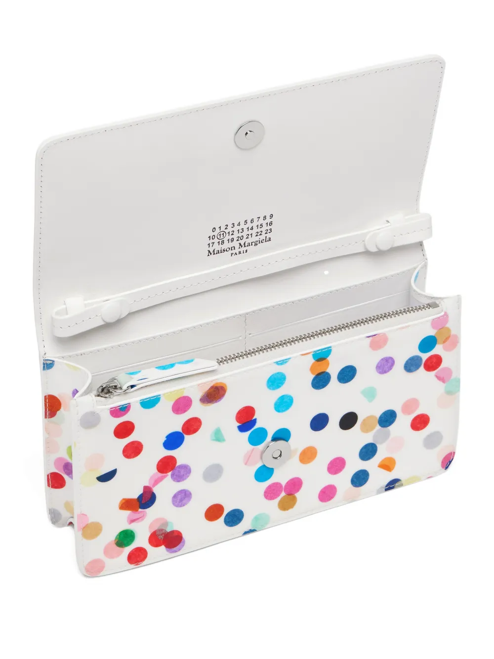 Maison Margiela Portemonnee met ketting en confettiprint Wit