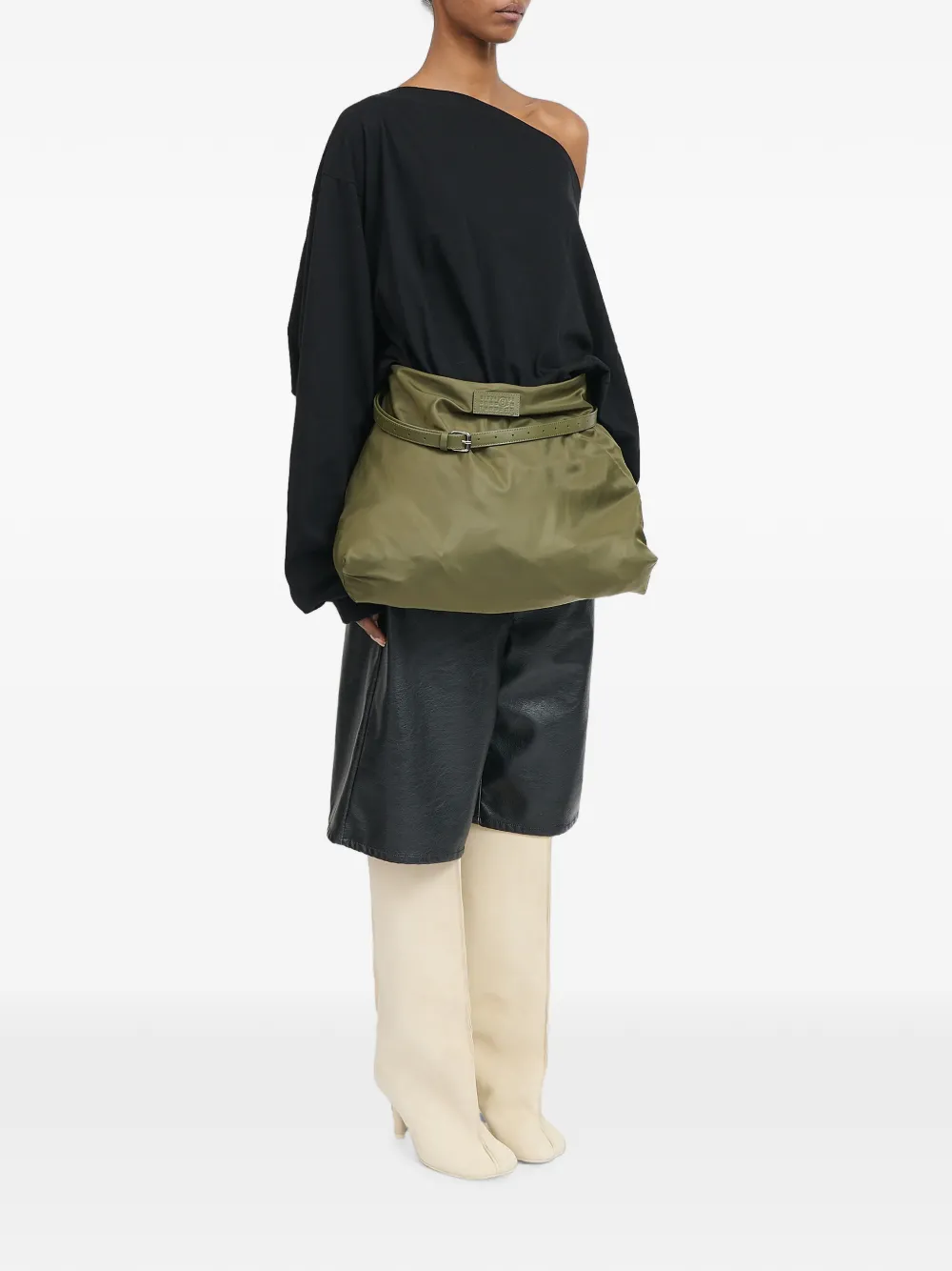 MM6 Maison Margiela Schoudertas met logopatch Groen