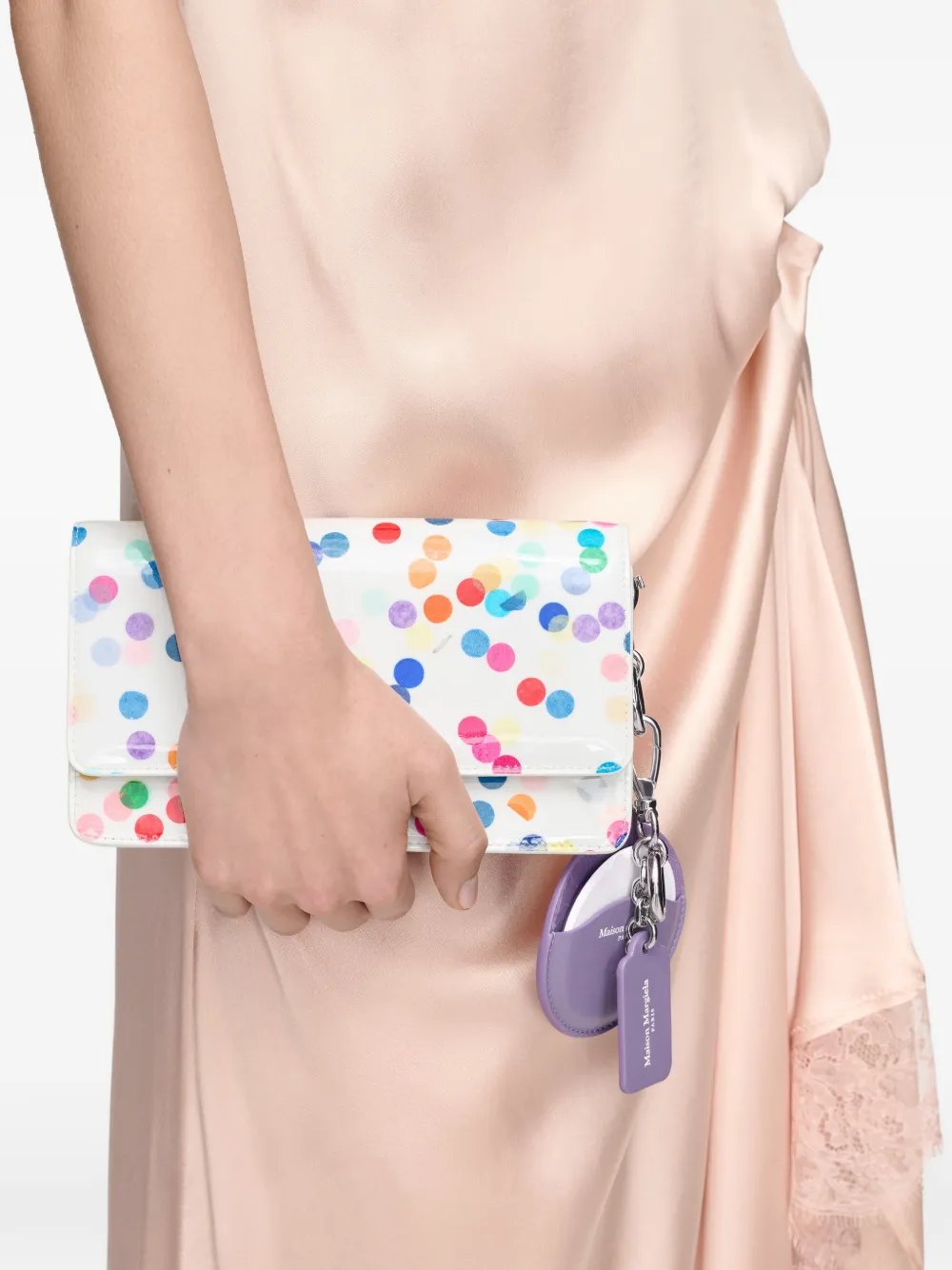 Maison Margiela Sleutelhanger met dubbel label Paars