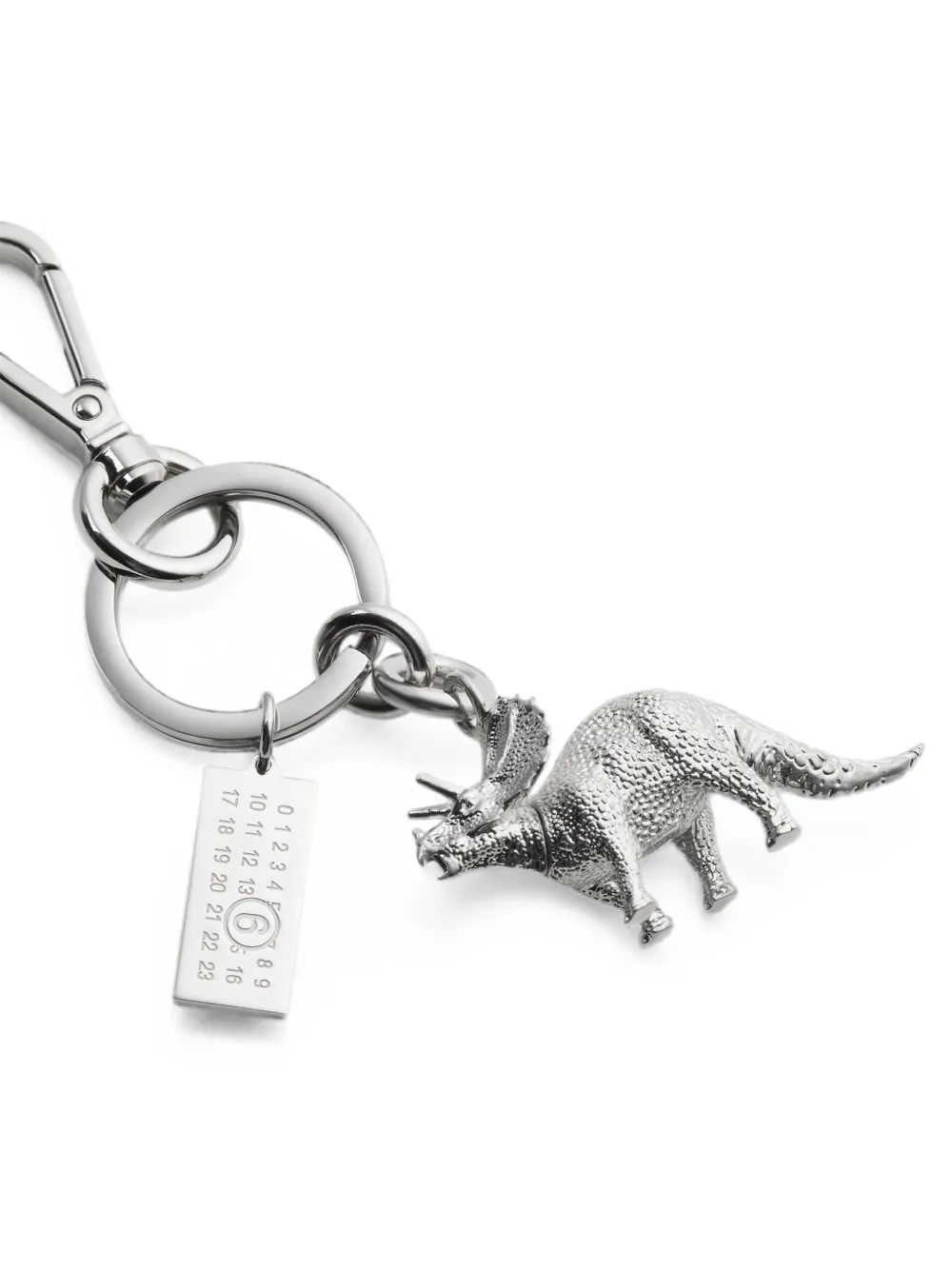 MM6 Maison Margiela Sleutelhanger met dinosaurus bedel Zilver