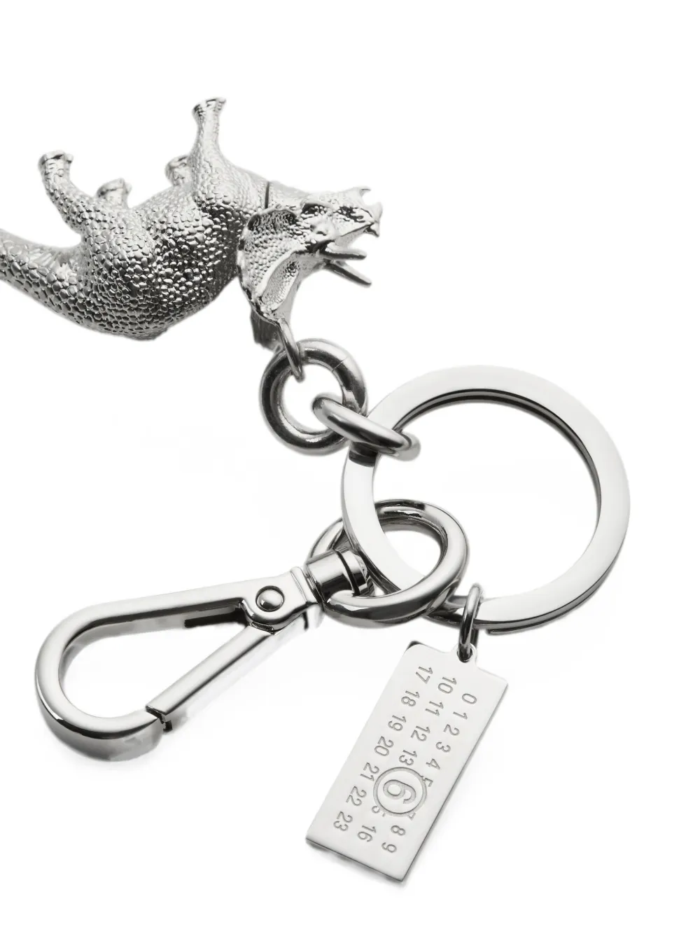 MM6 Maison Margiela Sleutelhanger met dinosaurus bedel Zilver