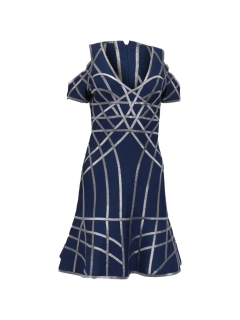 Hervé Léger Pre-Owned Veronikka cold-shoulder flute dress