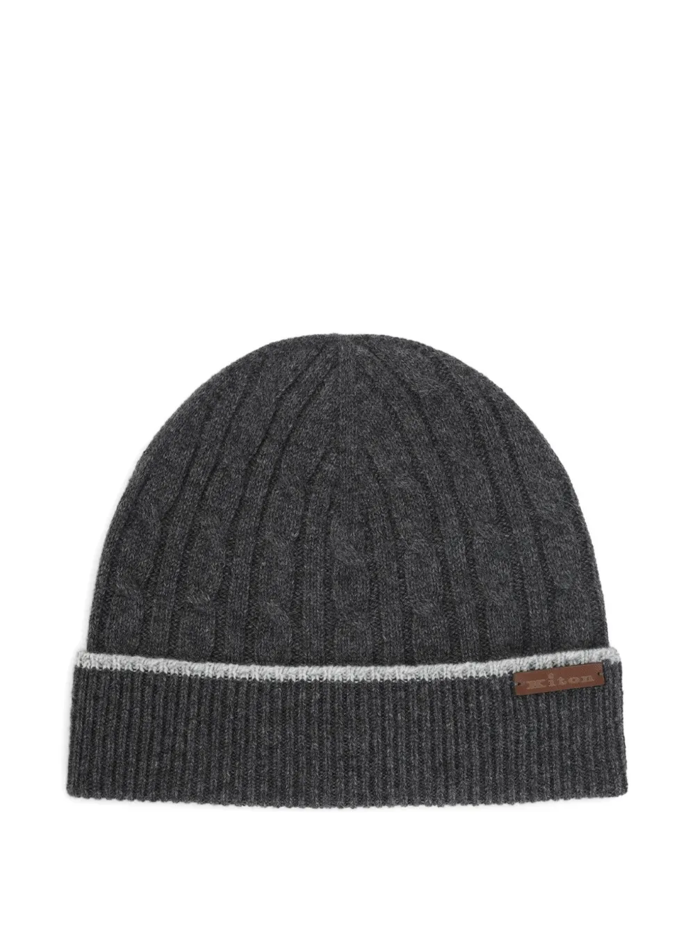 Kiton cable-knit beanie hat - Grigio
