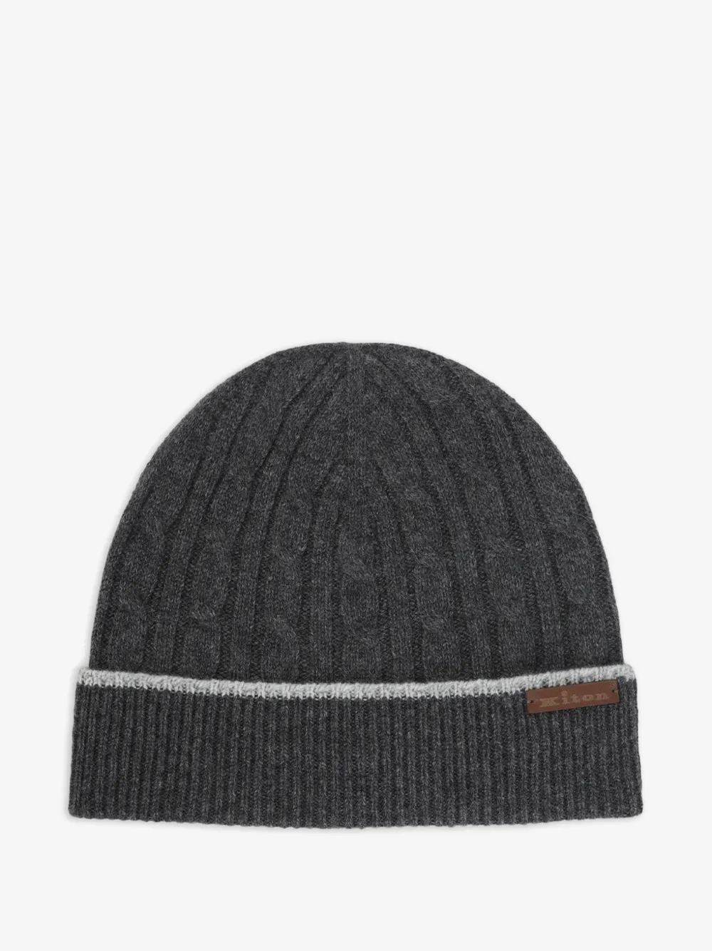 Kiton cable-knit beanie hat | Grey | Image 1
