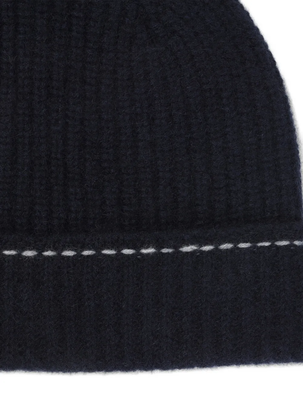 Kiton Ribgebreide muts met contrasterend stiksel Blauw