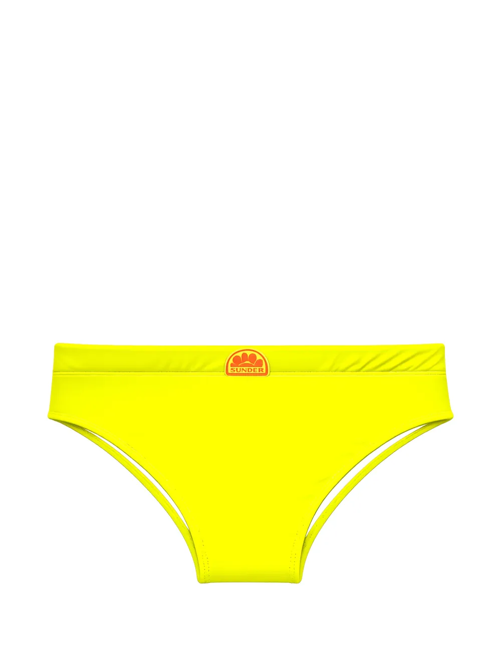 Sundek Gestreepte zwembroek met logopatch Geel