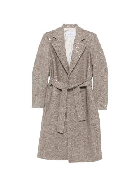 Manuel Ritz sequin-embellished chevron coat