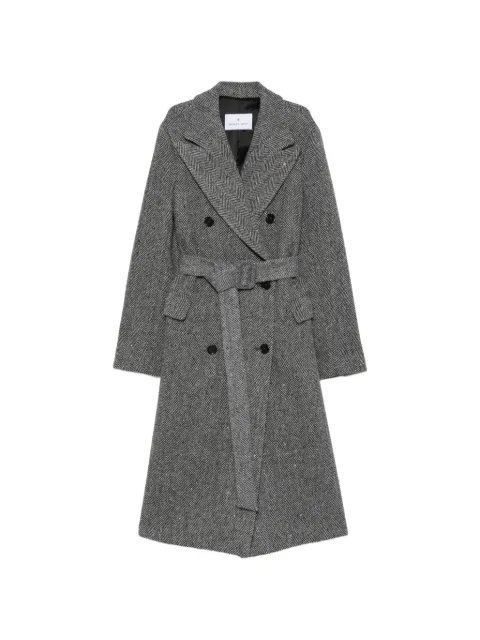 Manuel Ritz chevron-pattern double-breasted coat