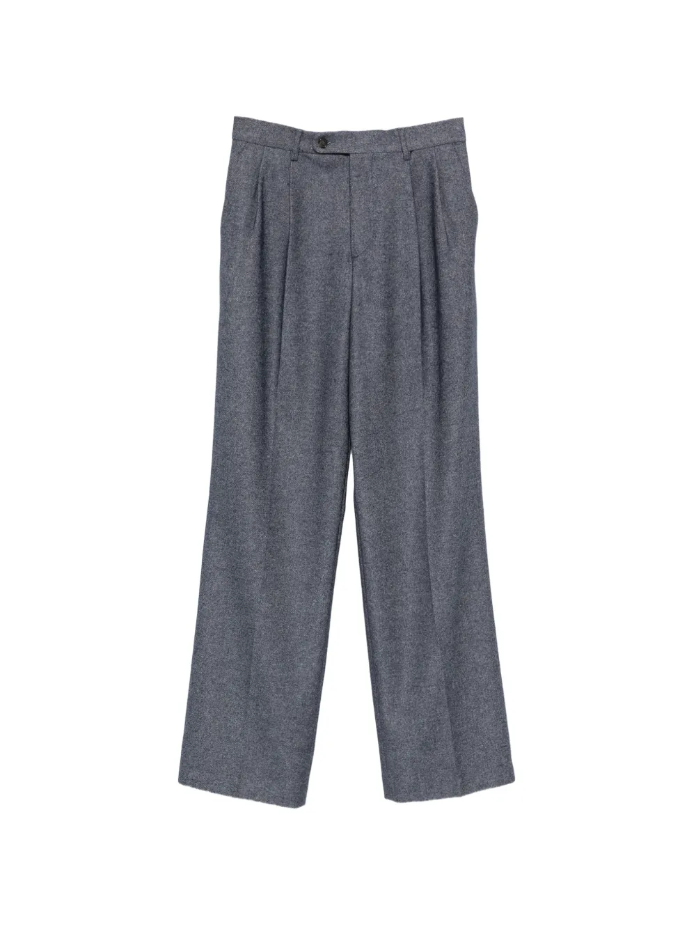 Manuel Ritz double-pleated denim-effect trousers Blauw
