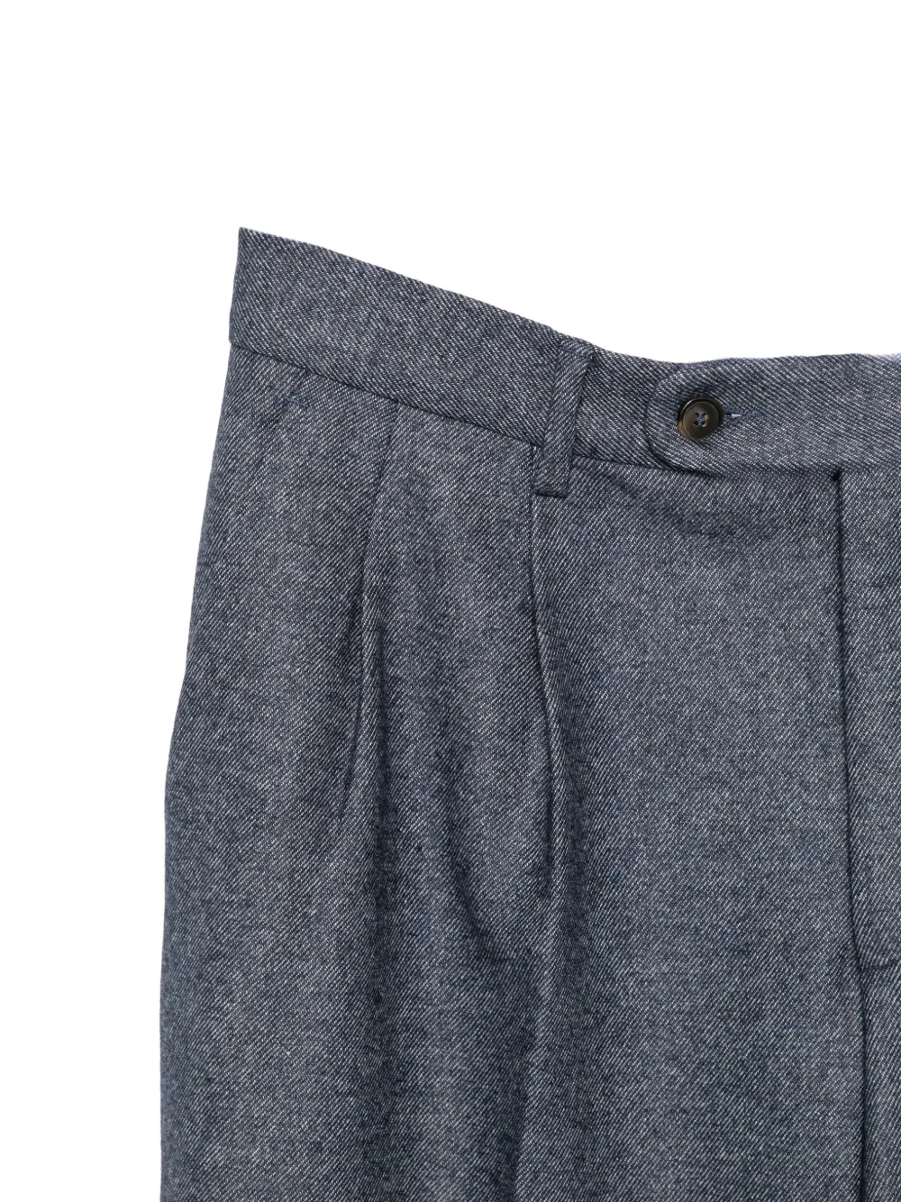 Manuel Ritz double-pleated denim-effect trousers Blauw