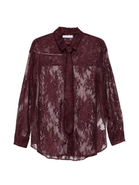 Manuel Ritz lace-overlay shirt