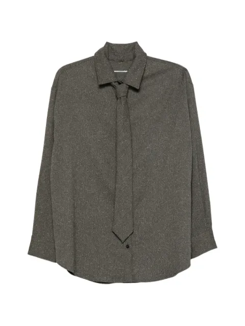 Manuel Ritz mélange-effect tie-detail shirt