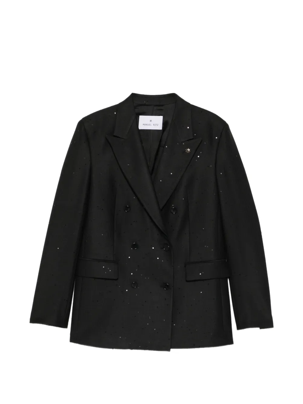Manuel Ritz sequin-embellished double-breasted blazer - Black