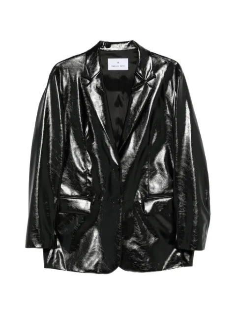 Manuel Ritz patent-effect single-breasted blazer