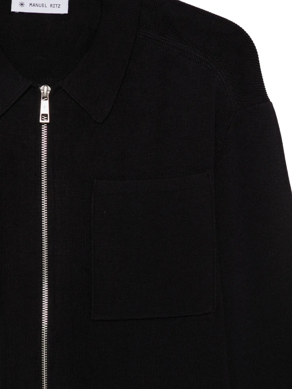 Manuel Ritz zip-up collared cardigan Blauw