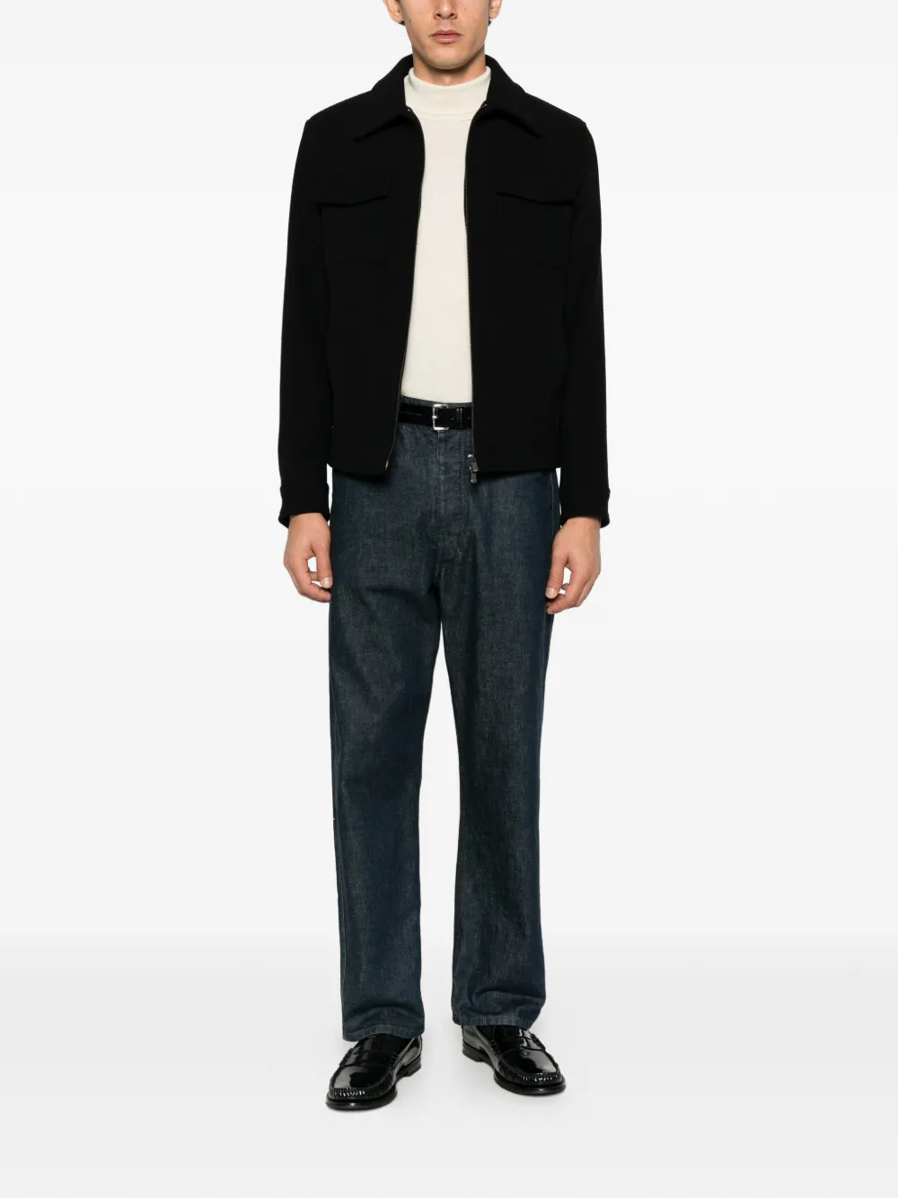 Manuel Ritz zip-fastening bomber jacket Zwart