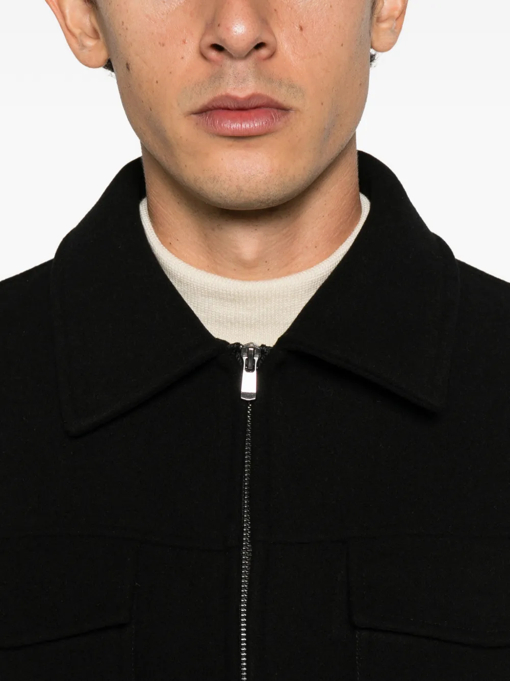 Manuel Ritz zip-fastening bomber jacket Zwart