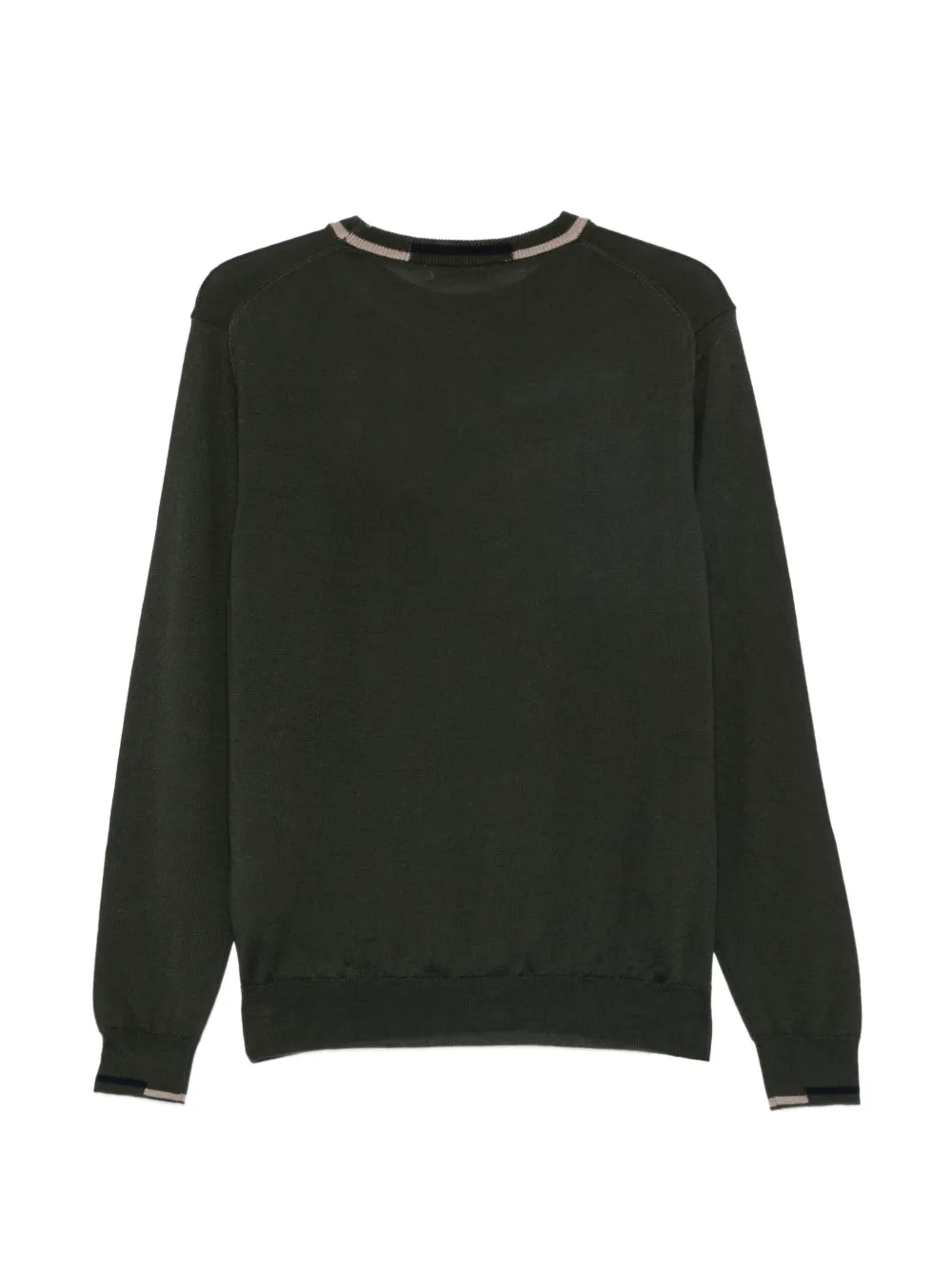 Manuel Ritz contrast-trim crew-neck sweater Groen