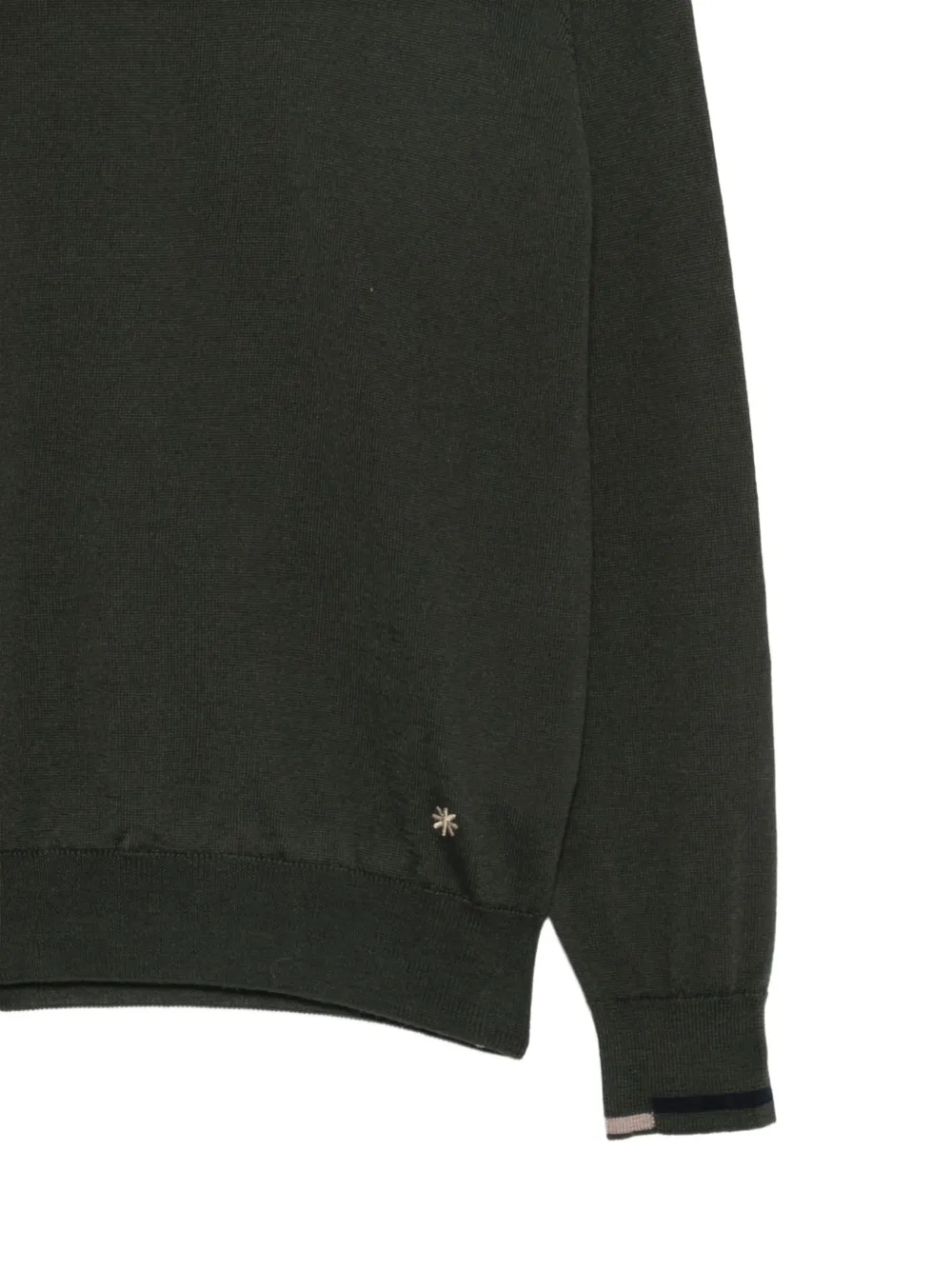 Manuel Ritz contrast-trim crew-neck sweater Groen