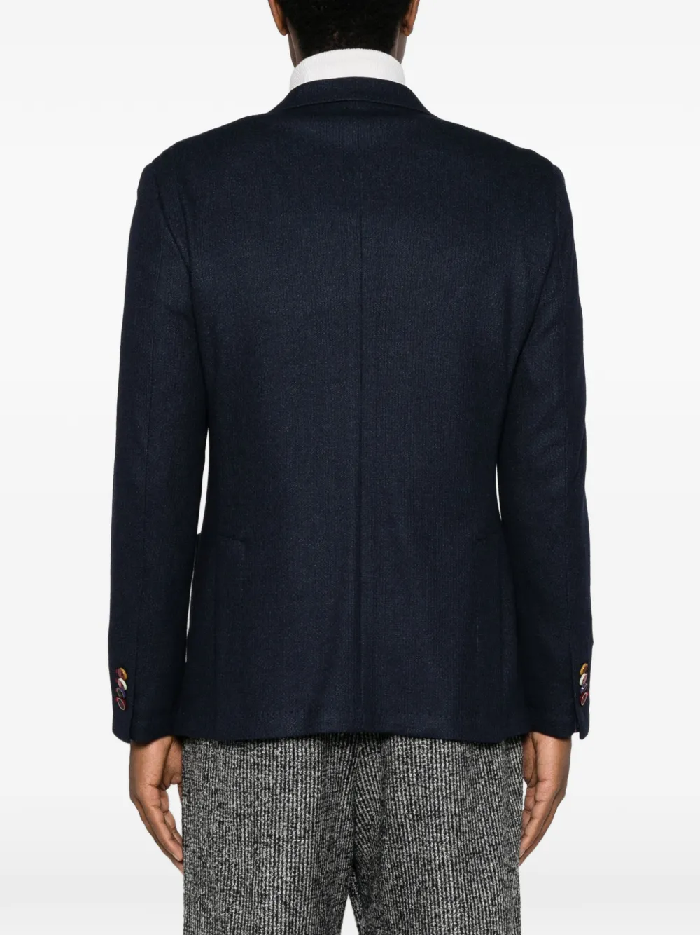 Manuel Ritz Jersey blazer met chevron-streep Blauw