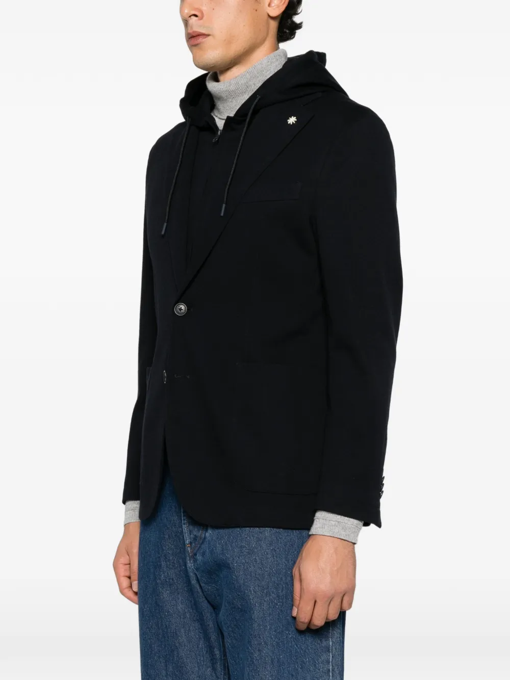 Manuel Ritz hooded blazer Blauw