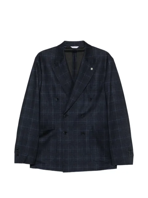 Manuel Ritz check-pattern double-breasted suit