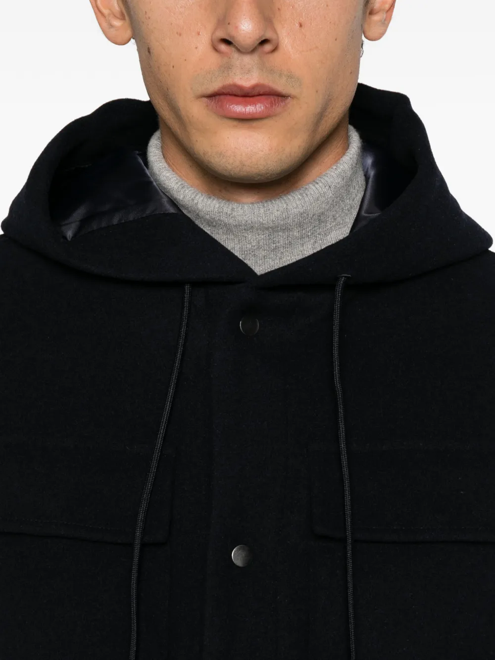 Manuel Ritz hooded chest-pocket jacket Blauw