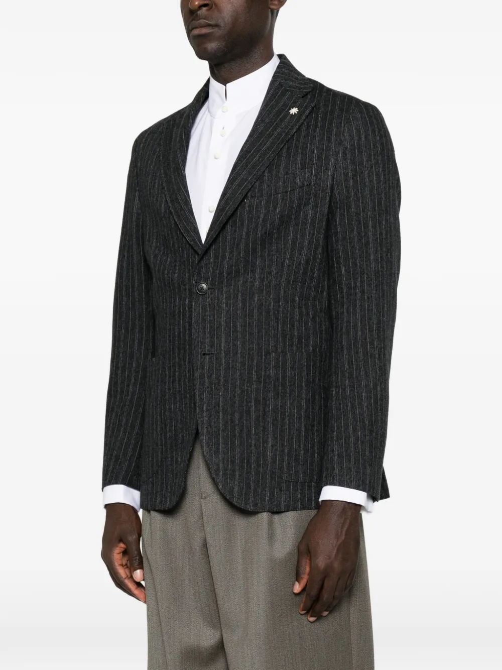 Manuel Ritz Blazer met krijtstreep Blauw
