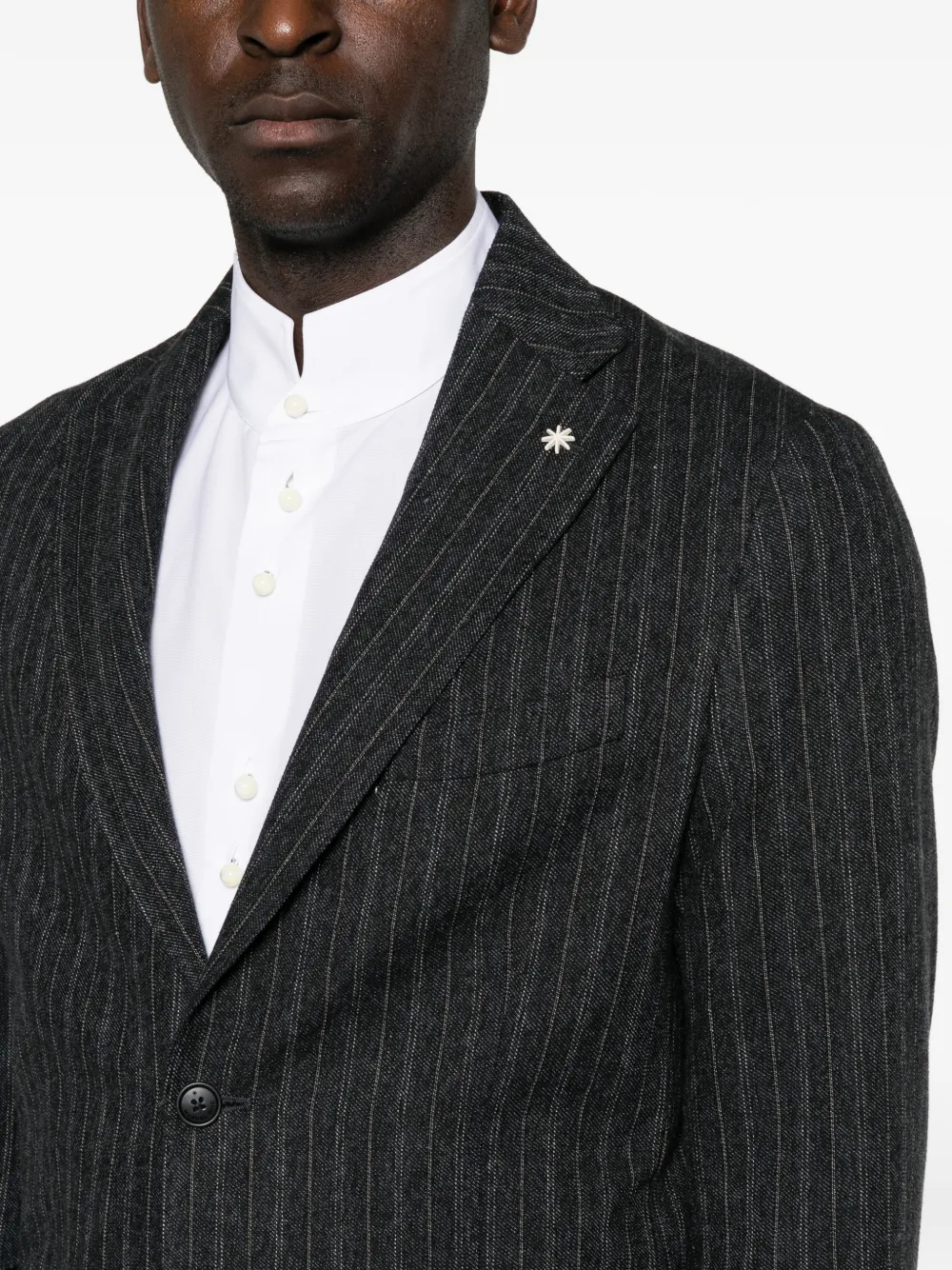Manuel Ritz Blazer met krijtstreep Blauw