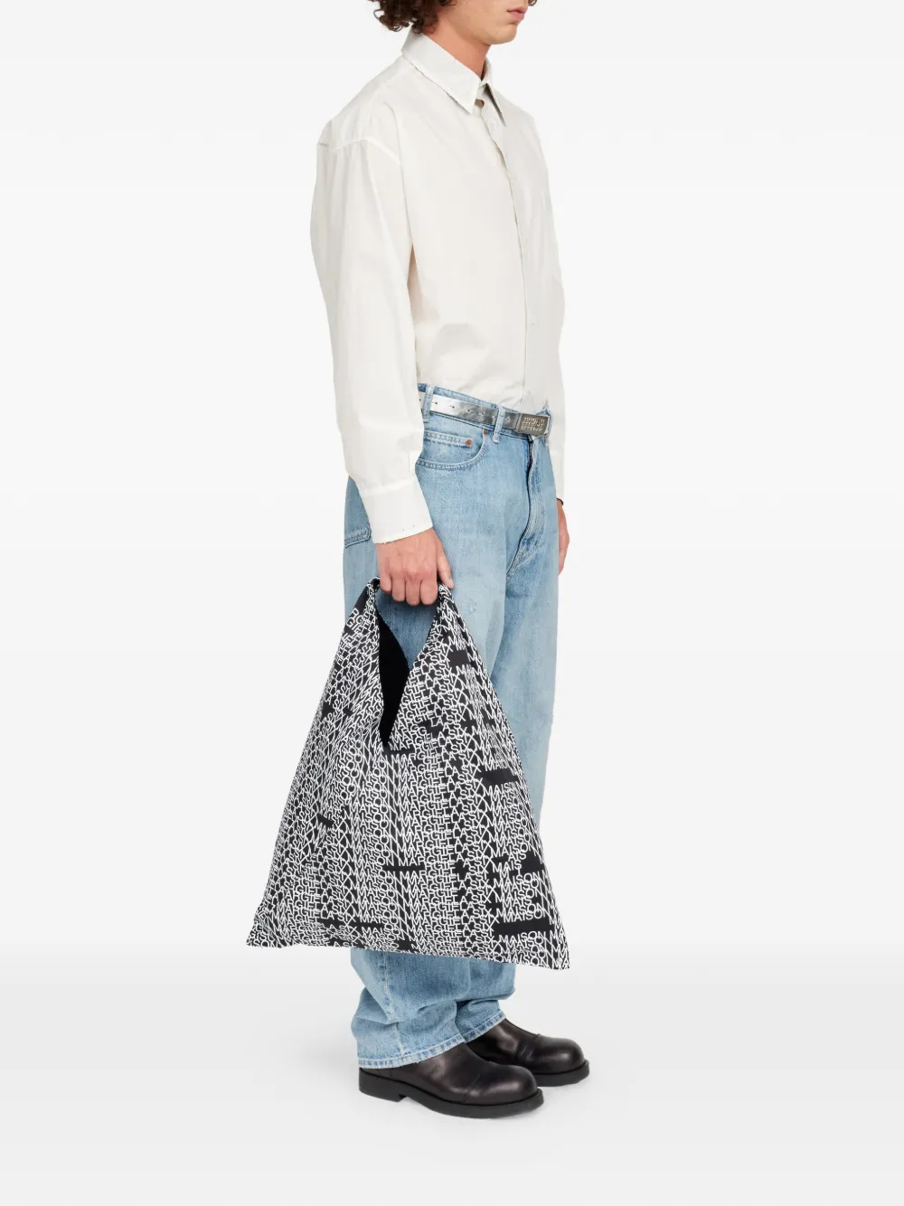 MM6 Maison Margiela Japanese logoprint handtas Zwart